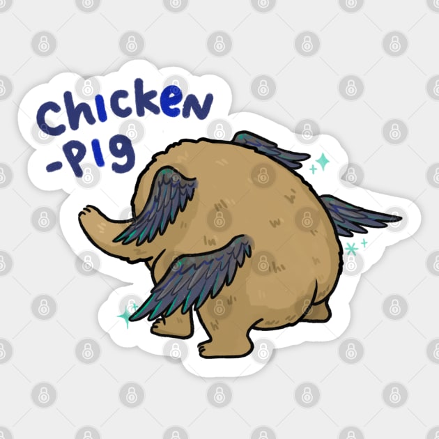 Morris chicken pig shang chi Sticker by ballooonfish